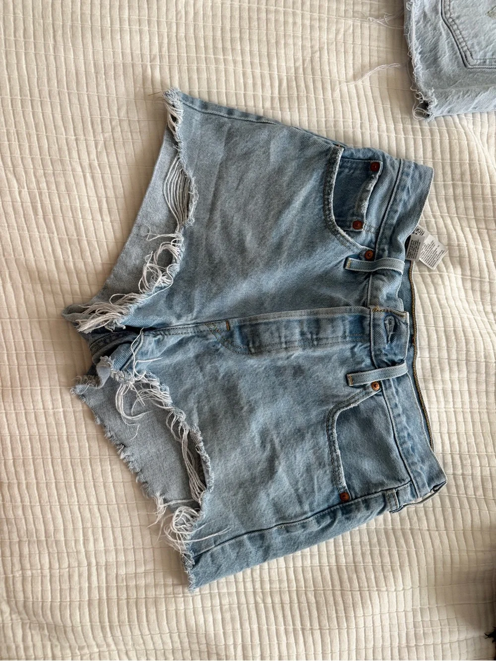 Levi's Women's Jean Shorts - Light Blue, Medium Blue, Dark Blue, Black - Picture 4 of 9